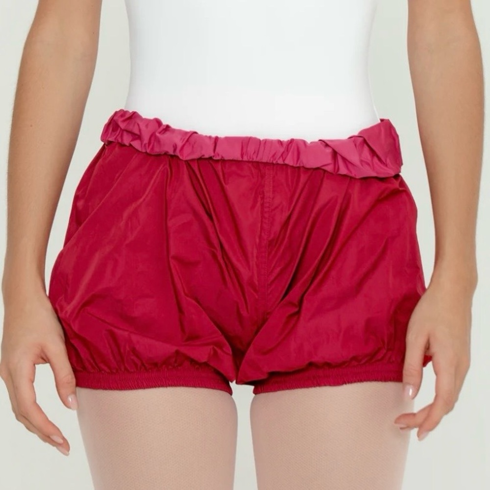 Bulletpointe Reversible Parachute Shorts in Red/Fuscia